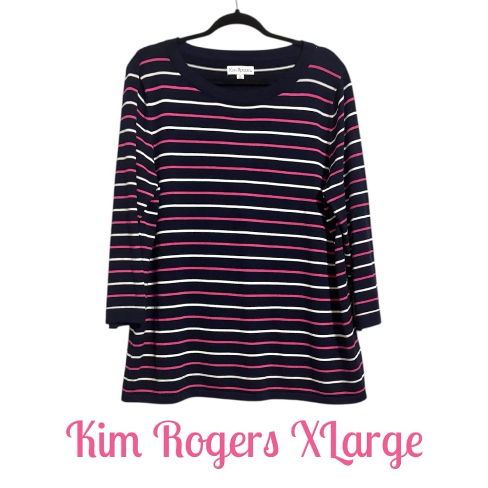 KIM ROGERS PRISTINE COTTON/MODAL SWEATER LARGE #U